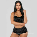 New Fashion Women Sexy Velvet Pajama Sets дамы кружев